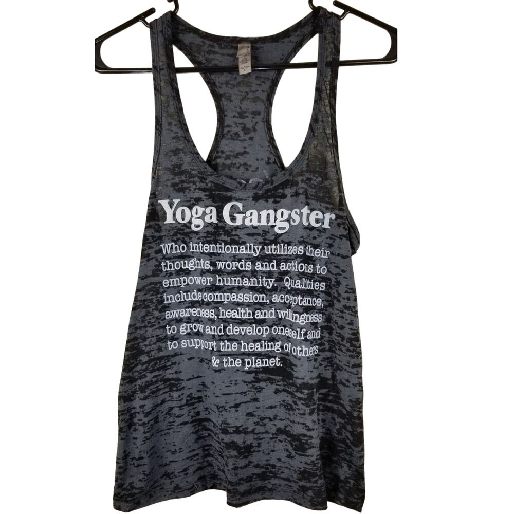Next Level Yoga Gangster Burn-out Athletic Workout Tank Women's  L